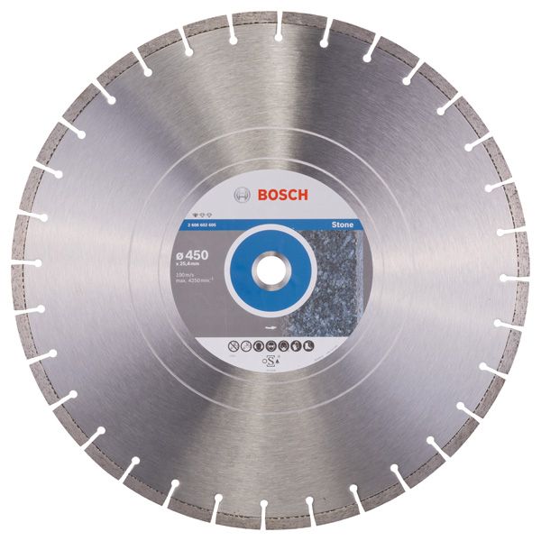 BOSCH Diamanttrennscheibe Standard for Stone, 450 x 25,40 x 3,6 x 10 mm