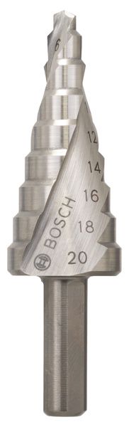 BOSCH Stufenbohrer HSS, 4 - 20 mm, 8 mm, 70,5 mm, 9 Stufen