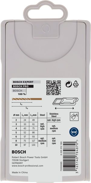 BOSCH PRO Metal HSS-G Spiralbohrer Set, 7-tlg.