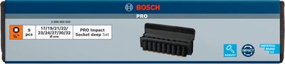 BOSCH PRO Impact Steckschlüsselsatz Set, 3/4", tief, 9-teilig