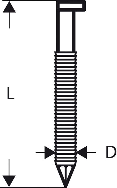 BOSCH D-Kopf Streifennagel SN34DK 50RG, 2,8 mm, 50 mm, verzinkt, gerillt, 3000er-Pack