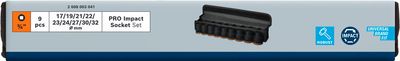 BOSCH PRO Impact Steckschlüsselsatz Set, 3/4", Standard, 9-teilig