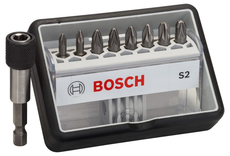BOSCH 8+1-tlg. Schrauberbit-Set, Robust Line, S PZ, Extra Hard-Ausführung