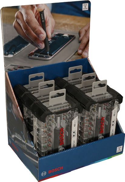 BOSCH Schraubendreher-Set mit Präzisions- und Standardbits, Display, 6 x 42-teilig