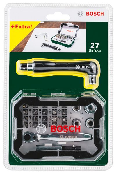 BOSCH 26 + 1-tlg. Schrauberbit-Set mit Ratsche