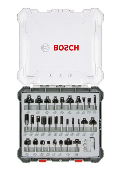 BOSCH 30-teiliges Fräser-Set, 8-mm-Schaft