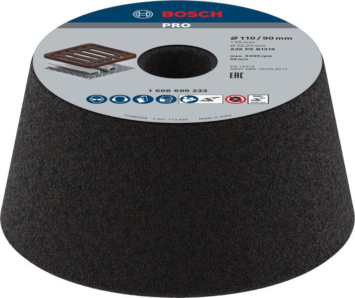 BOSCH PRO Metal Konischer Schleiftopf, 90 x 110 x 55 mm, G36