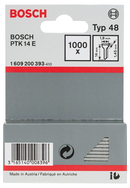 BOSCH Tackernagel Typ 48, 1,8 x 1,45 x 14 mm, 1000er-Pack