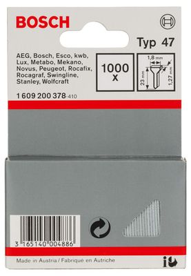 BOSCH Tackernagel Typ 47, 1,8 x 1,27 x 23 mm, 1000er-Pack