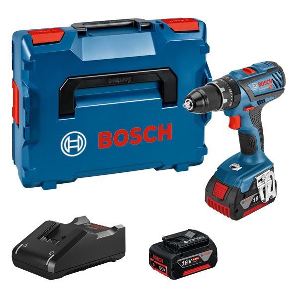 BOSCH Akku-Schlagbohrschrauber GSB 18V-28, 2 x Akku GBA 18V 4.0Ah, L-BOXX