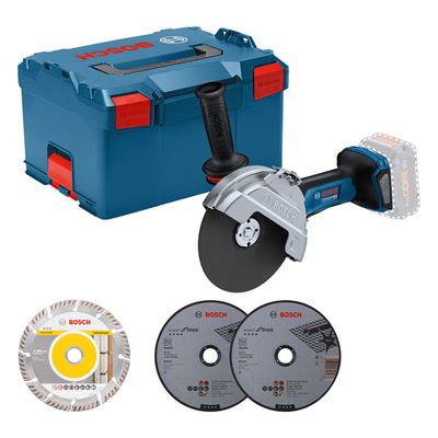 BOSCH Akku-Winkelschleifer BITURBO GWS 18V-180 P, L-BOXX