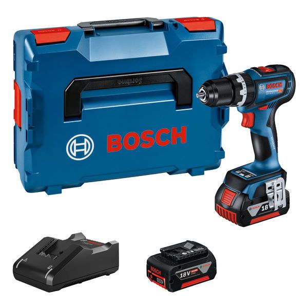 BOSCH Akku-Schlagbohrschrauber GSB 18V-90 C, 2 Akku GBA 18V 5.0Ah, Ladg. u. L-BOXX
