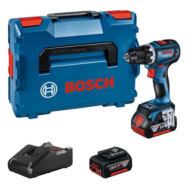 BOSCH Akku-Bohrschrauber GSR 18V-90 C, 2 x Akku GBA 18V 4.0Ah, L-BOXX 136