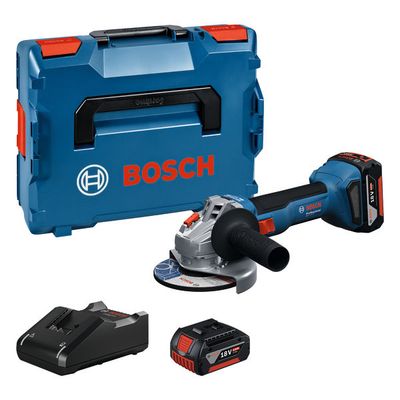 BOSCH Akku-Winkelschleifer GWS 18V-8, 2 x Akku GBA 18V 5.0Ah, L-BOXX 136