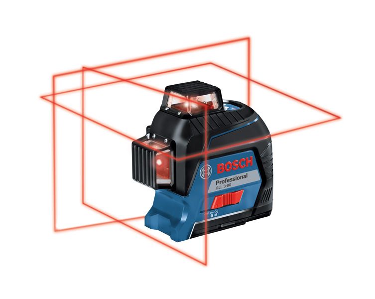 BOSCH Linienlaser GLL 3-80, mit 4 x 1,5 V-LR6-Batterie