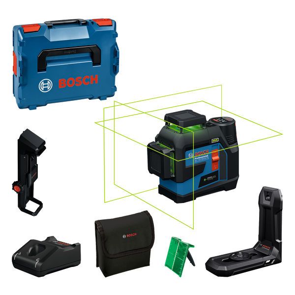 BOSCH Linienlaser GLL 12V-100-33 CG, 1 x Akku GBA 12V 2.0Ah, L-BOXX 13