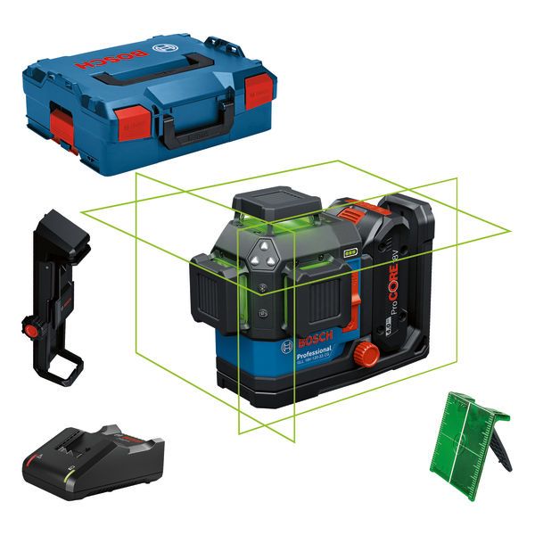 BOSCH Linienlaser GLL 18V-120-33 CG, 1 x Akku ProCORE18V 4.0Ah, L-BOXX