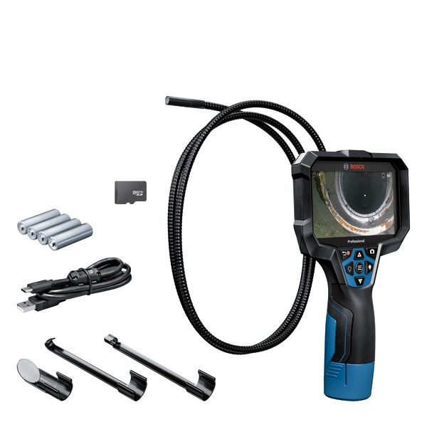 BOSCH Inspektionskamera GIC 12V-5-27 C, 4 x 1.5 V-LR6-Batterie, Akku-Adapter