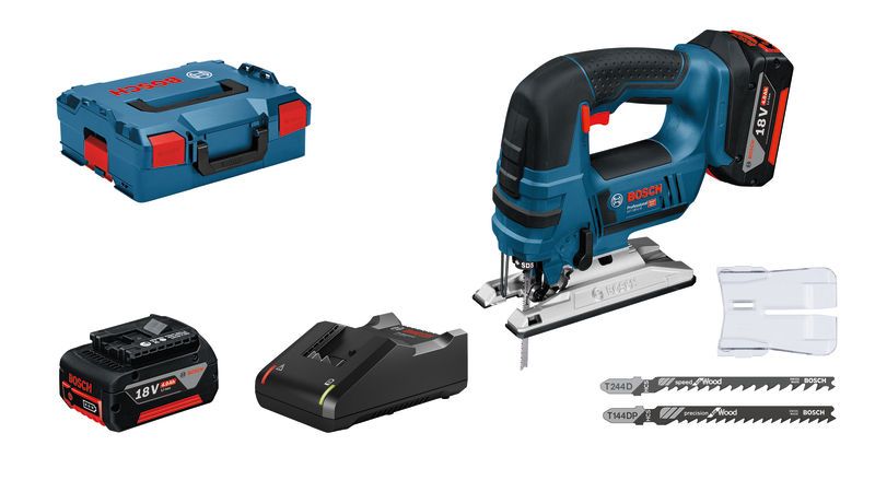 BOSCH Akku-Stichsäge GST 18V-LI B, L-BOXX 136, 2 x Li-Ion-Akku 4,0 Ah, Stichsägeblatt