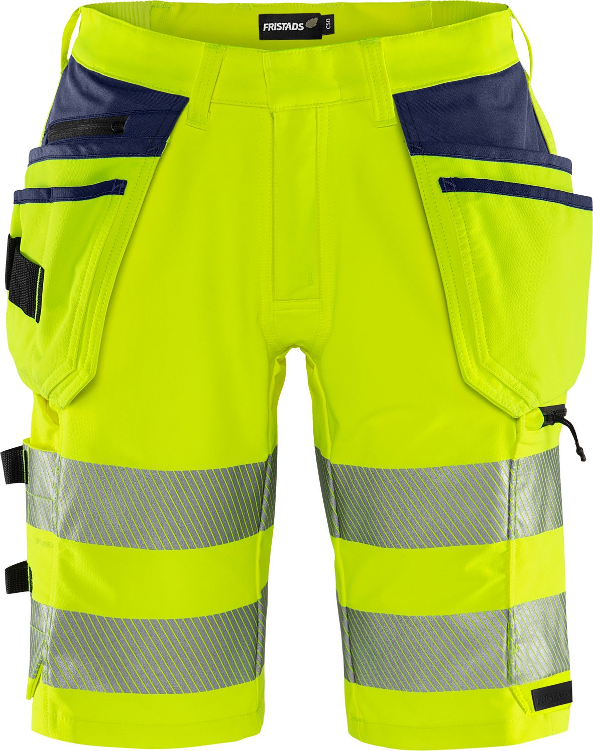 FRISTADS High Vis Green Handwerker Stretch-Shorts Kl. 2 2646 GSTP Größe 52