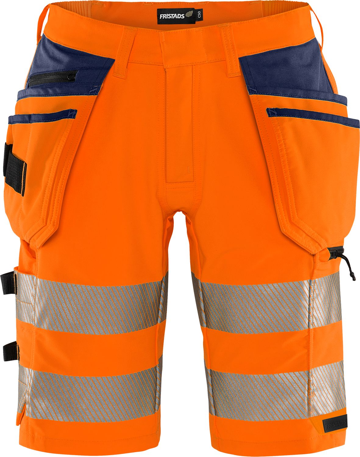 FRISTADS High Vis Green Handwerker Stretch-Shorts Kl. 2 2646 GSTP Größe 46