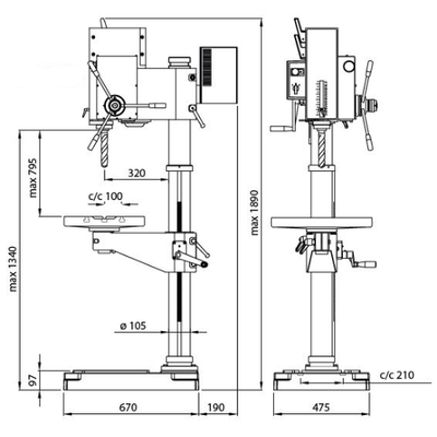 ELMAG STRANDS Getriebe-Säulenbohrmaschine S 30 F - VARIO