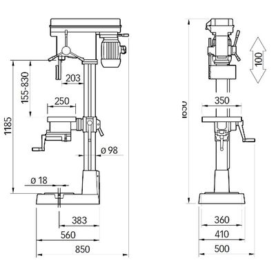 ELMAG PREMIUM Highspeed-Säulenbohrmaschine V25E PGM