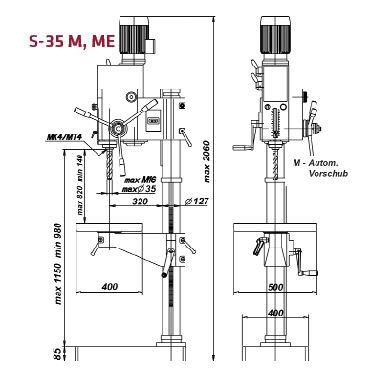 ELMAG STRANDS Getriebe-Säulenbohrmaschine S 35 M