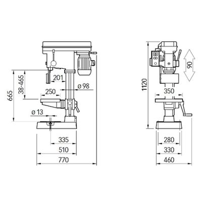 ELMAG PREMIUM Highspeed-Tischbohrmaschine V22E PGM