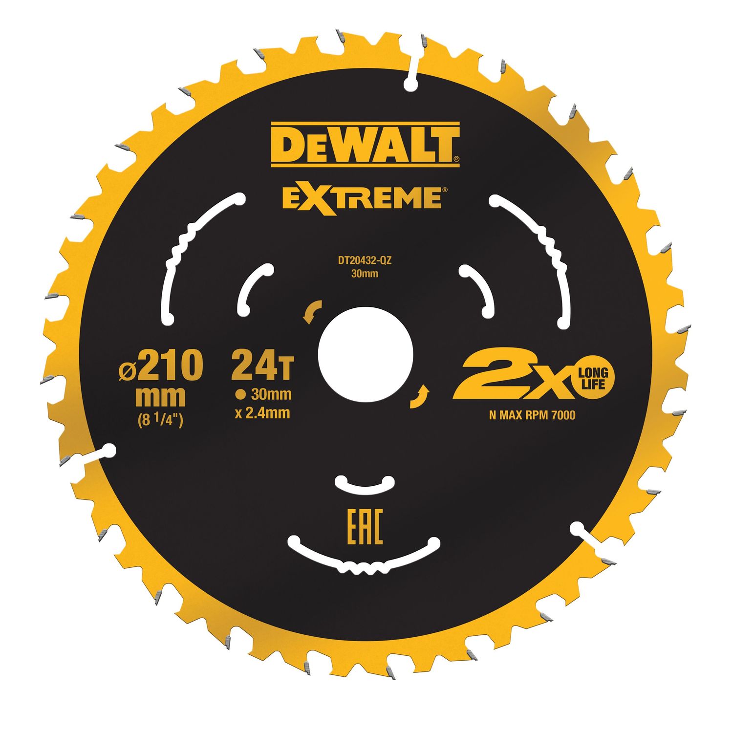 DEWALT DT20432-QZ Kreissägeblatt stat. 210/30mm 24WZ