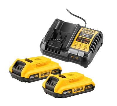 DEWALT DCB1104D2-QW Akku-Kit (2x 18V/2Ah plus DCB1104)