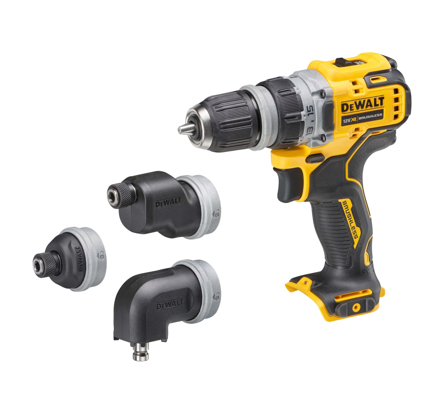 DEWALT DCD703NT-XJ Akku-Bohrschrauber, 4 Köpfe, 12 Volt