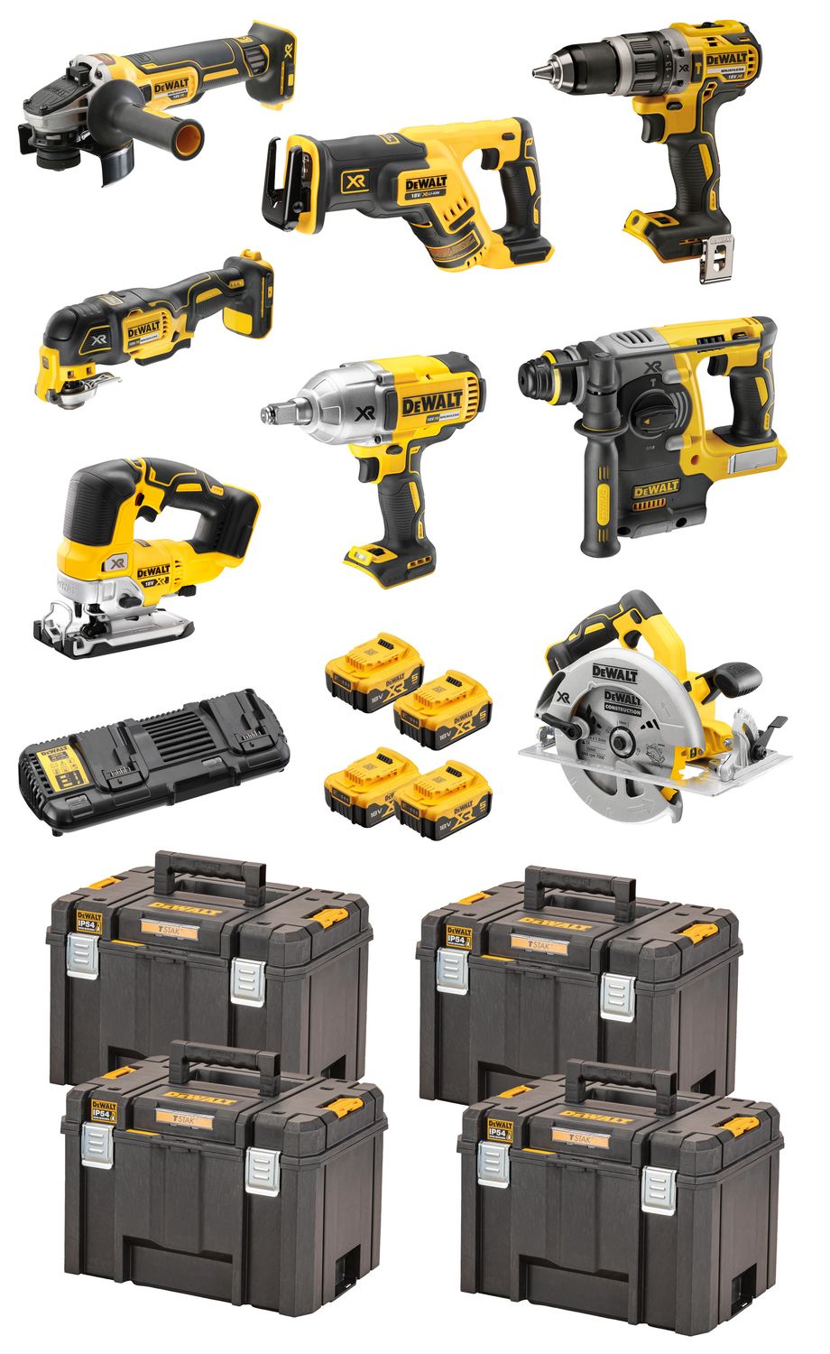 DEWALT DCK865P4T-QW Akku-Schlagbohrschrauber-Set 18V / 5Ah