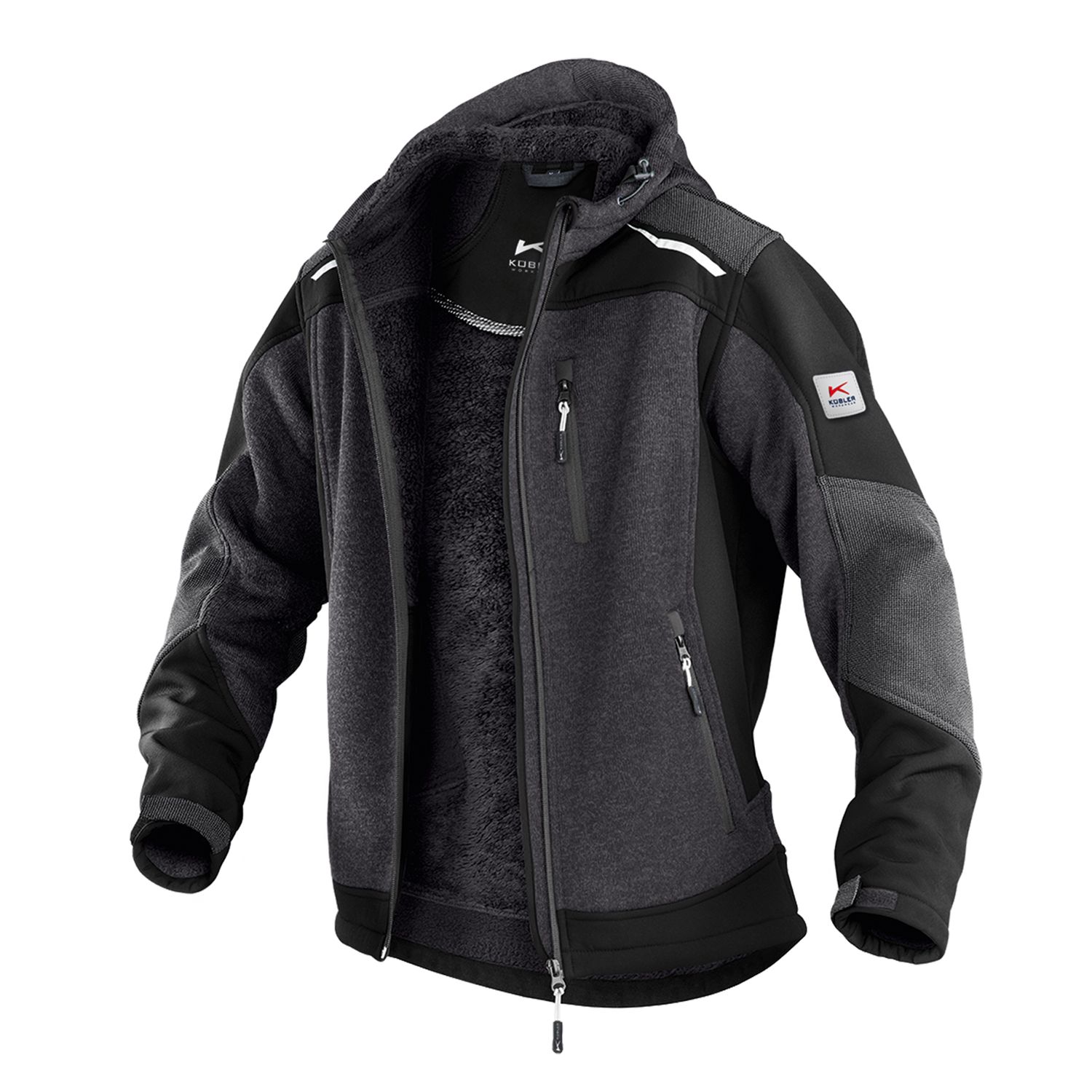 KÜBLER Strickjacke dunkelgrau/schwarz XS