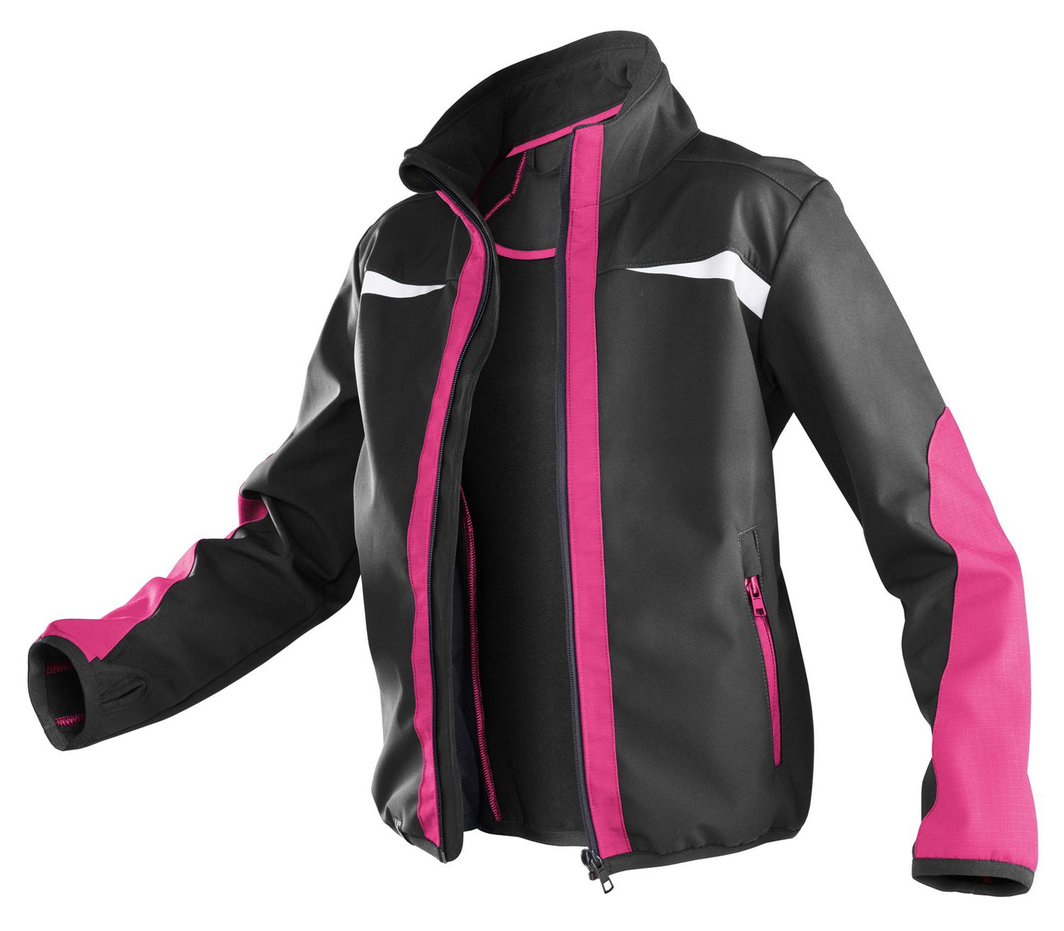 KÜBLER KIDZ Kinder-Softshell Jacke schwarz/pink 98-104