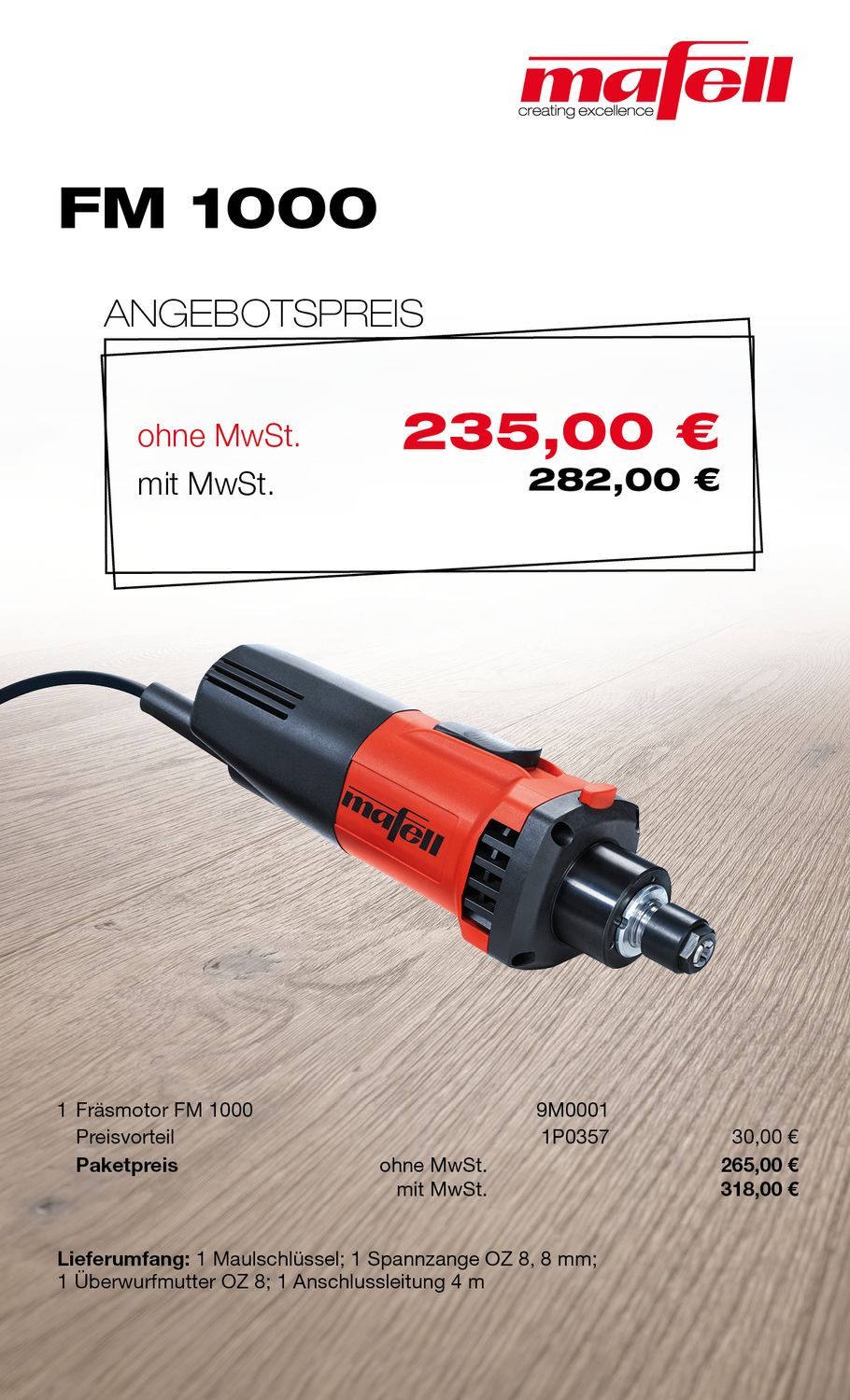 MAFELL Fräsmotor FM 1000