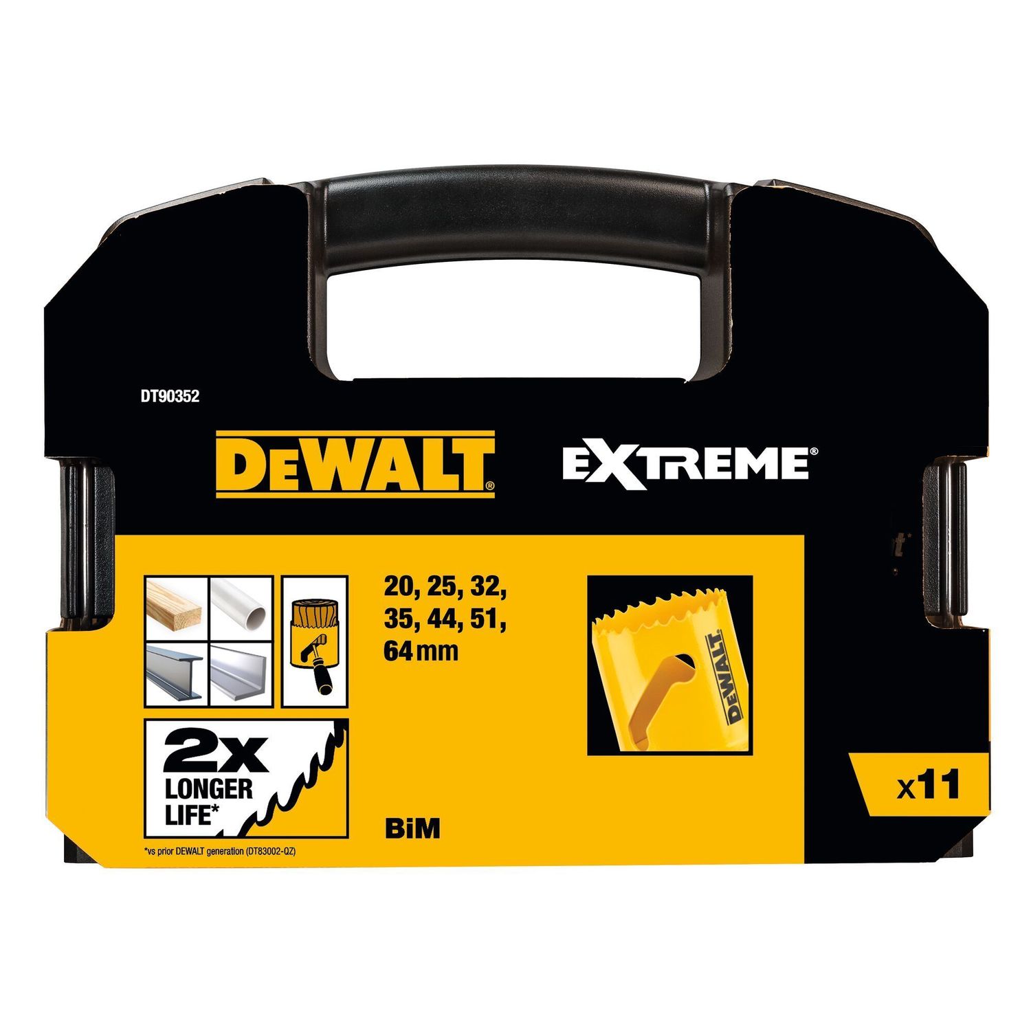 DEWALT DT90352-QZ Lochsägen-Set BIM Elektriker, 11-teilig