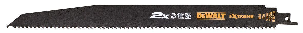 DEWALT DT2314L-QZ Säbelsägeblatt BIM Holz 305mm 5Stk
