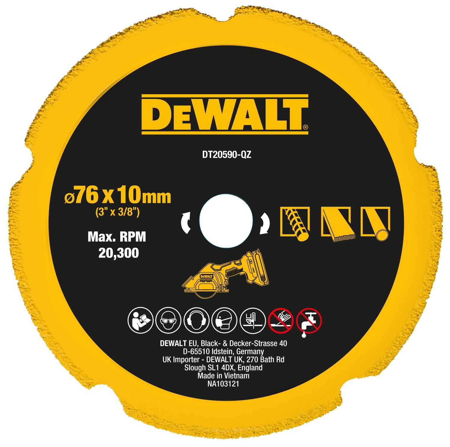 DEWALT DT20590-QZ Diamanttrennscheibe Multimaterial 76mm