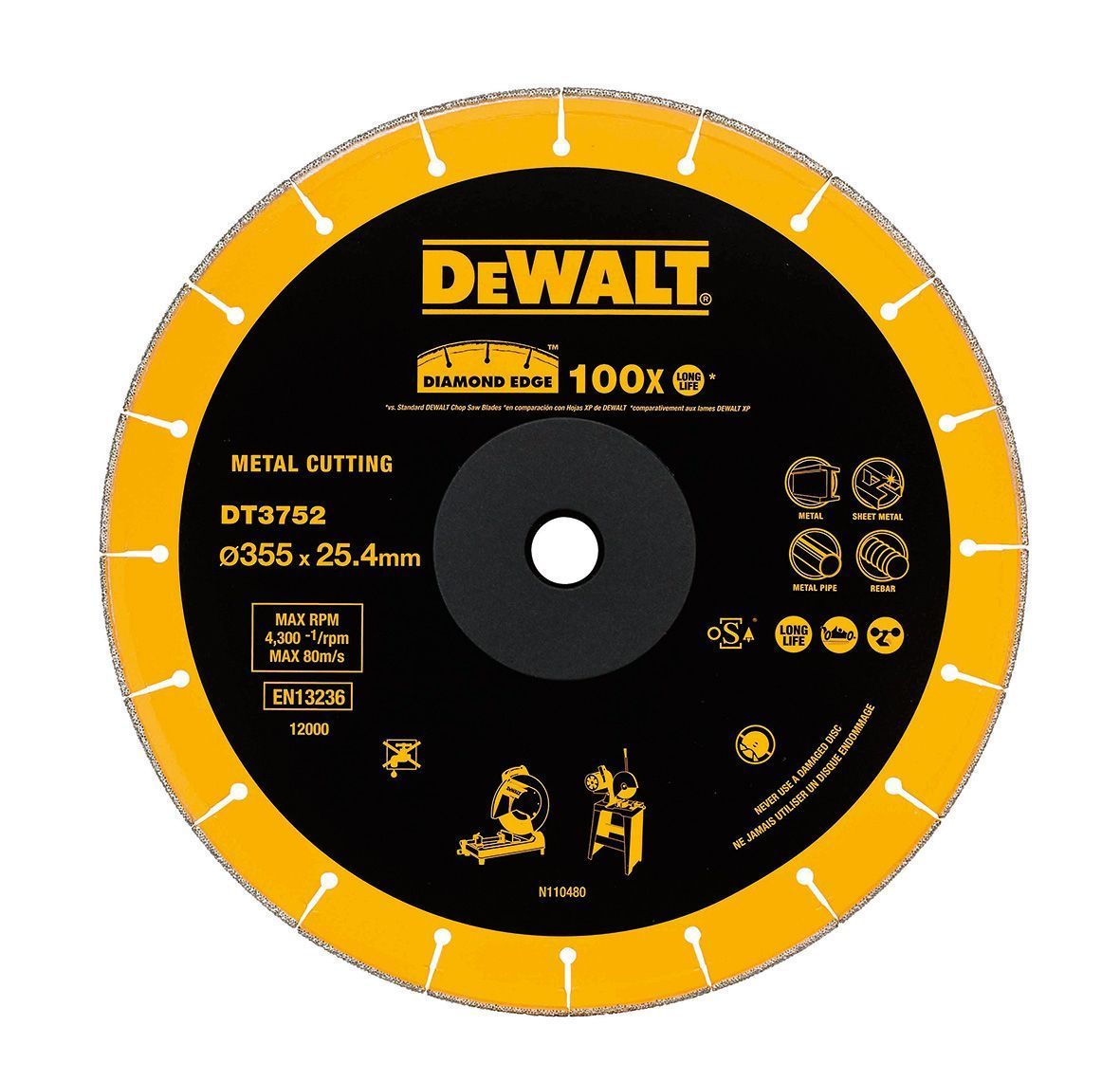 DEWALT DT3752-QZ Diamanttrennscheibe Metall 355x25,4mm