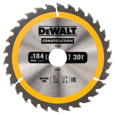 DEWALT DT1942-QZ Kreissägeblatt Handkr. 184/30mm 30WZ