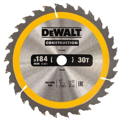 DEWALT DT1940-QZ Kreissägeblatt Handkr. 184/16mm 30WZ