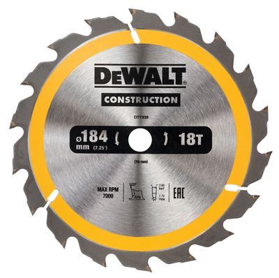 DEWALT DT1938-QZ Kreissägeblatt Handkr. 184/16mm 18WZ