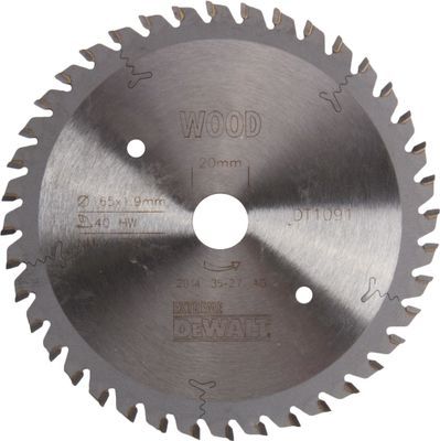 DEWALT DT1091-QZ Kreissägeblatt Handkr. 165/20mm 40WZ