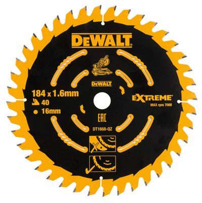 DEWALT DT1668-QZ Kreissaegeblatt Akku 184/16mm 40WZ