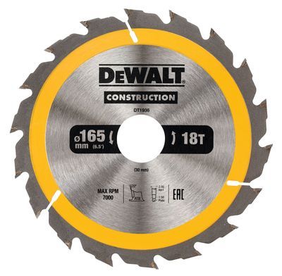 DEWALT DT1936-QZ Kreissägeblatt Handkr. 165/30mm 18WZ