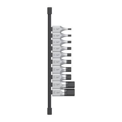 MILWAUKEE 10-teilig Innensechskant Bit-Steckschlüsseleinsatz 1/2" Set