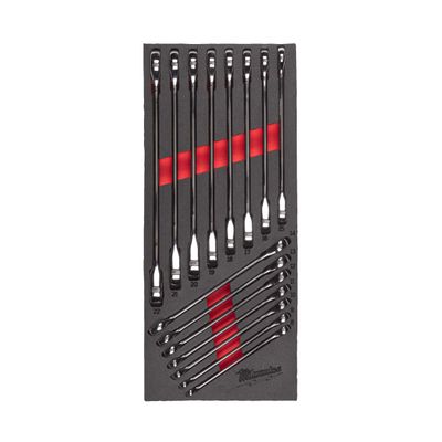 MILWAUKEE MAX BITE Ratschen-Ringmaulschlüssel Einlage 15-teilige Einlage für Werkstattwagen 78 cm