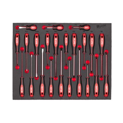 MILWAUKEE Tri-Lobe Schraubendreher Einlage 23-teilige Einlage für Werkstattwagen 78 cm