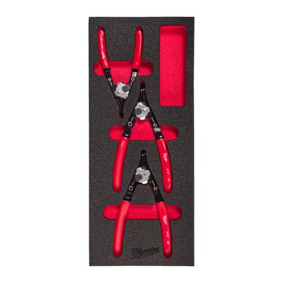 MILWAUKEE Sicherungsringzangen Einlage 3-teilige Einlage für Werkstattwagen 78 cm